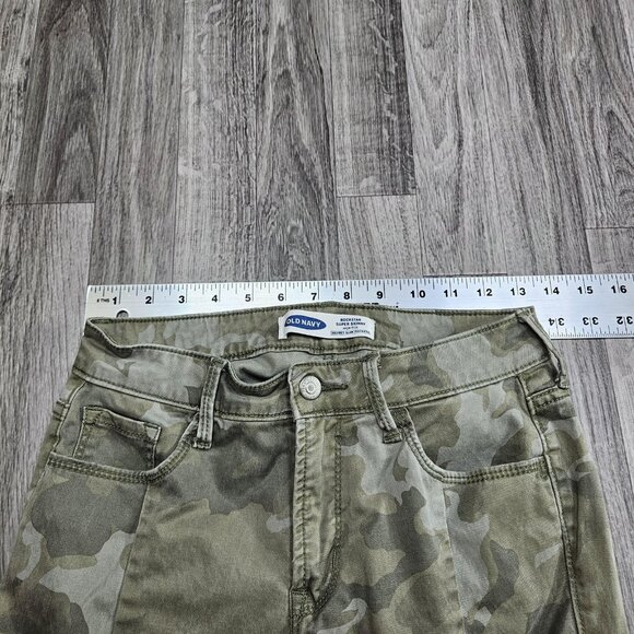 Old Navy Rockstar Jeans Womens 4 Green Camo High Rise Super Skinny Cargo Pants - Picture 6 of 10